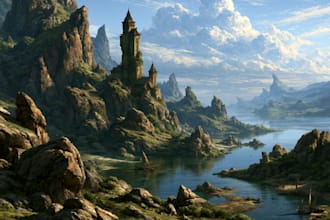 do a natural landscape and background illustration