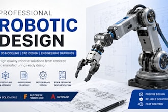 design professional robots, robotic arms, and automation systems in cad