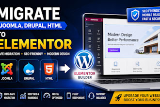 migrate joomla drupal html website to wordpress elementor seo
