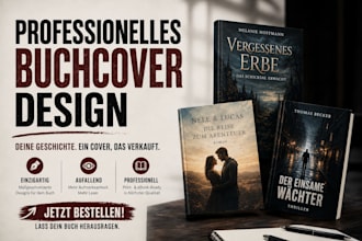 erstelle ein professionelles buchcover fur ebook, kindle, KDP und taschenbuch