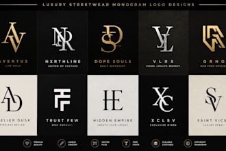make luxury clothing fashion brand urban streetwear monogram logo creation