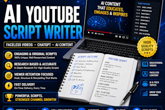 write ai youtube script, faceless video script and chatgpt content