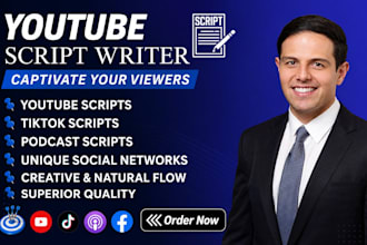 write viral video scripts for youtube tiktok podcast and unique social platforms