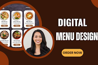 design digital menu design, digital menu board or animated menu design