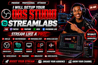 setup or fix obs studio,streamlabs,vmix for professional streaming and recording