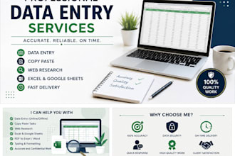 do accurate data entry, copy paste, web research and excel tasks