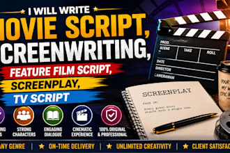 write movie script, screenwriting, feature film script, screenplay, TV script