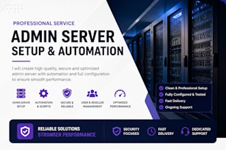 create high quality, admin server, with automation and stream