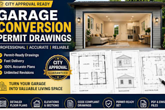 create garage conversion permit drawing for city approval