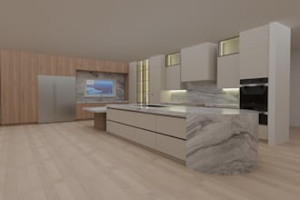 design your kitchen , 3d renders,  shop drawings and cnc ready files