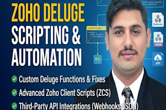 write custom zoho deluge script and zoho client script for automation