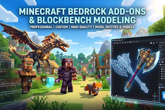 develop custom minecraft bedrock addons with blockbench models