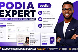 setup and manage your podia online course and membership site