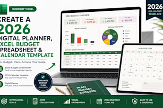 create a smart digital planner, excel budget spreadsheet calendar template