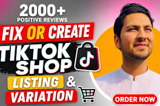 add products to tiktok shop, create listings and variations or fix errors