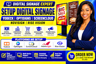 setup digital signage yodeck optisigns screencloud novisign rise vision