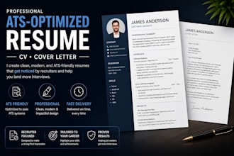 design an ats resume, CV and cover letter
