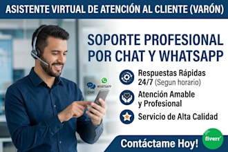 ser tu asistente de atencion al cliente por chat o whatsapp
