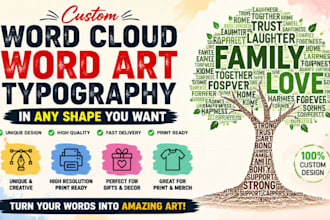 create custom word cloud, word art and typography in any shape