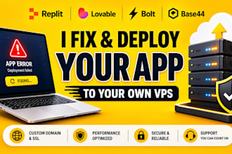 fix and deploy replit lovable bolt base44 app to vps