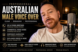 record a professional australian male voice over