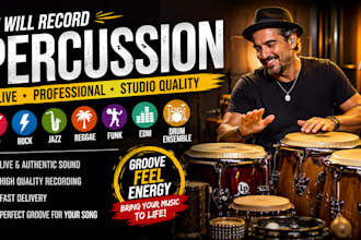 record timpani vibraphone djembe and cinematic percussion