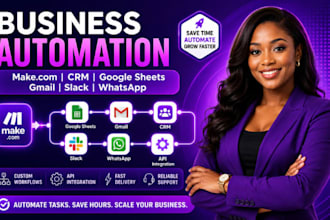 automate CRM, google sheets, gmail, slack, and whatsapp workflows