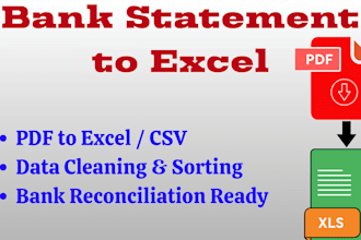 convert bank statements to excel or csv