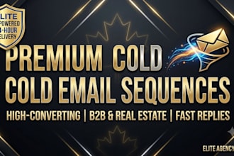 write a high converting premium b2b cold email sequence