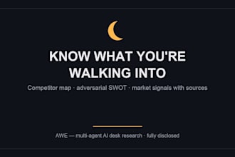 deliver a competitor and market research report by a multiagent ai