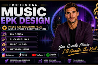 design your music epk, press kit and upload your music to streaming platforms