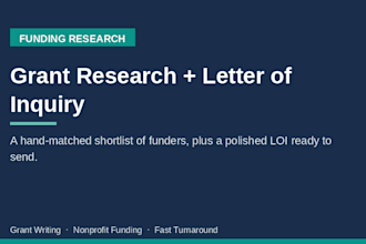 research grant opportunities and write a letter of inquiry