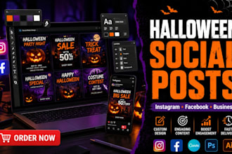 do horror halloween social media design instagram post black friday shopify stor