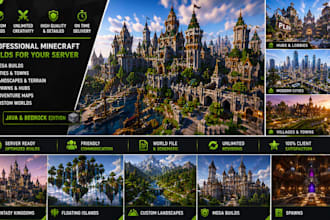 build custom minecraft mega builds, cities and landscapes