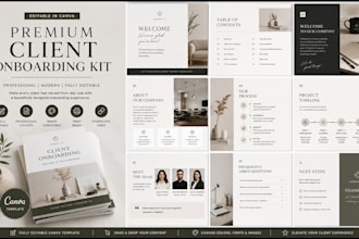 design editable canva premium client onboarding kit for company