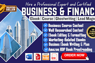 write finance ebook, business, real estate ebook with expert research KDP ready