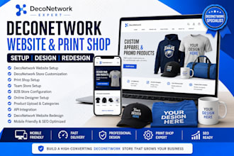 create your deconetwork website, print shop, team store and redesign