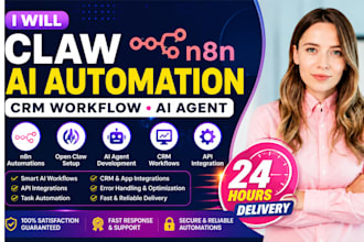 claw n8n ai automation crm workflow ai agentr open claw setup api integration