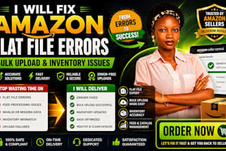 fix amazon flat file errors bulk upload and inventory issues