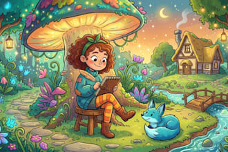 draw cartoon style illustration