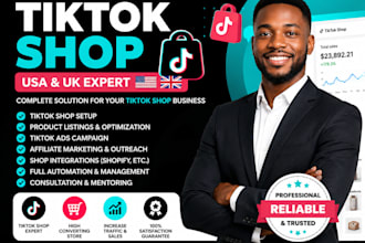setup and manage tiktok shop, tiktok ads, and affiliate marketing