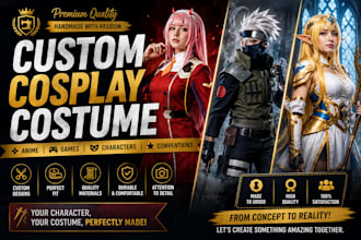 create custom cosplay costume, anime costume and character outfit
