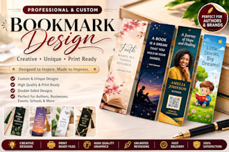 design a custom bookmark, rack card, door hanger and promotional print materials