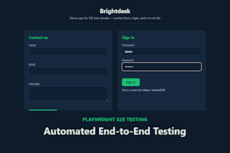 write automated playwright end to end tests for your web app