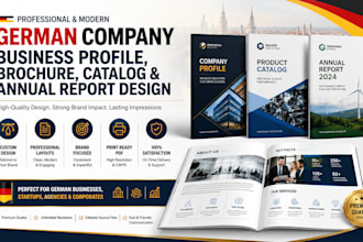 do german company business profile, brochure and catalog design, annual report