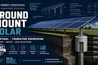 ground mount solar structural design, foundation calc and engineering report