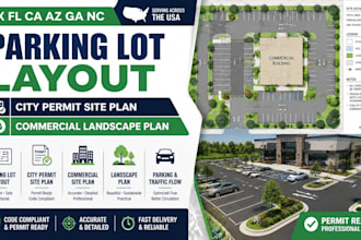 tx fl ca az ga nc parking lot layout city permit site plan commercial landscape