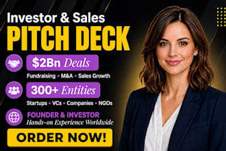 design investor ready pitch deck structure presentation for startup and business