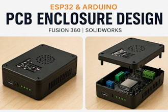 do solidworks fusion360 pcb enclosure, iot arduino esp32 casing, stl step file