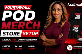 setup fourthwall merch pod store design fourth wall website product listing, SEO